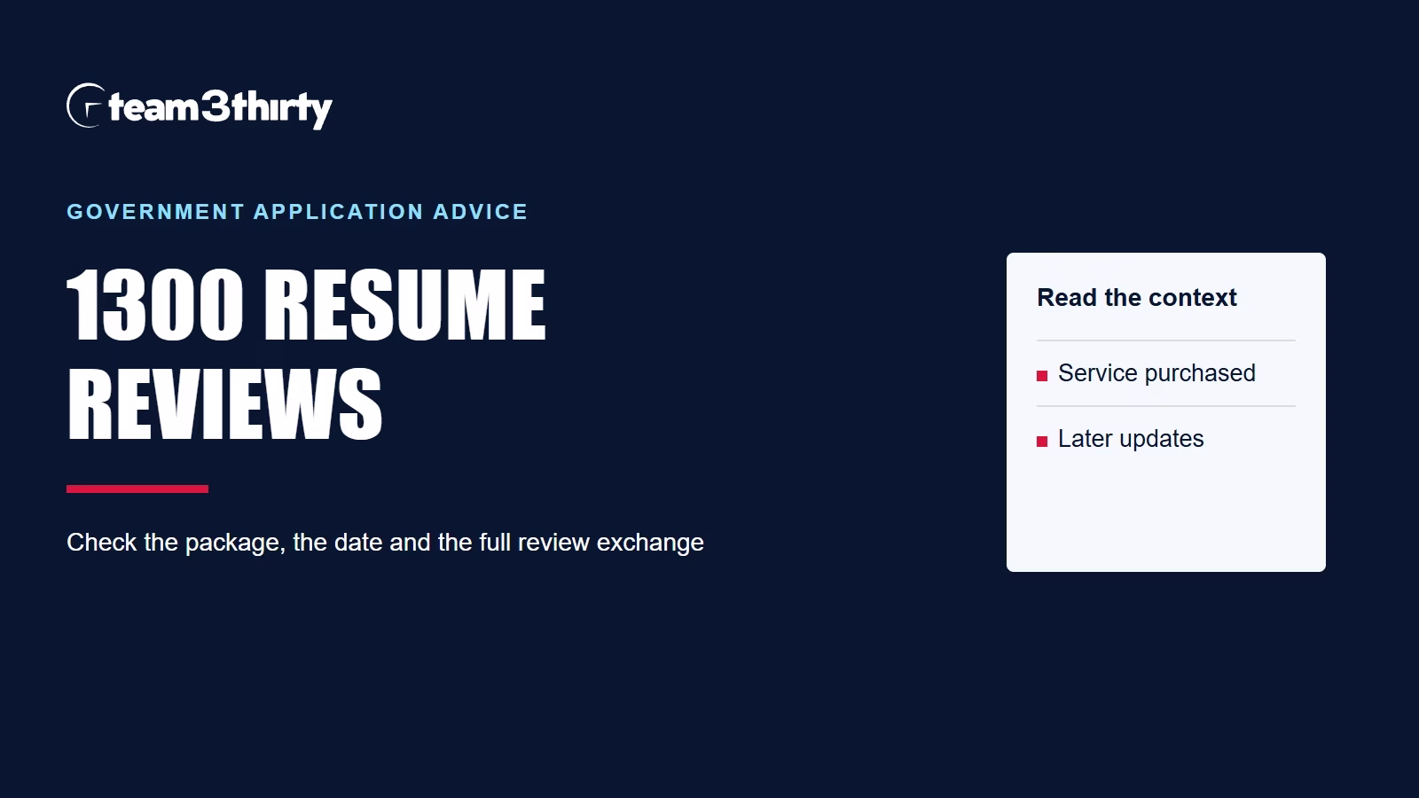 1300 Resume reviews: what government applicants should check