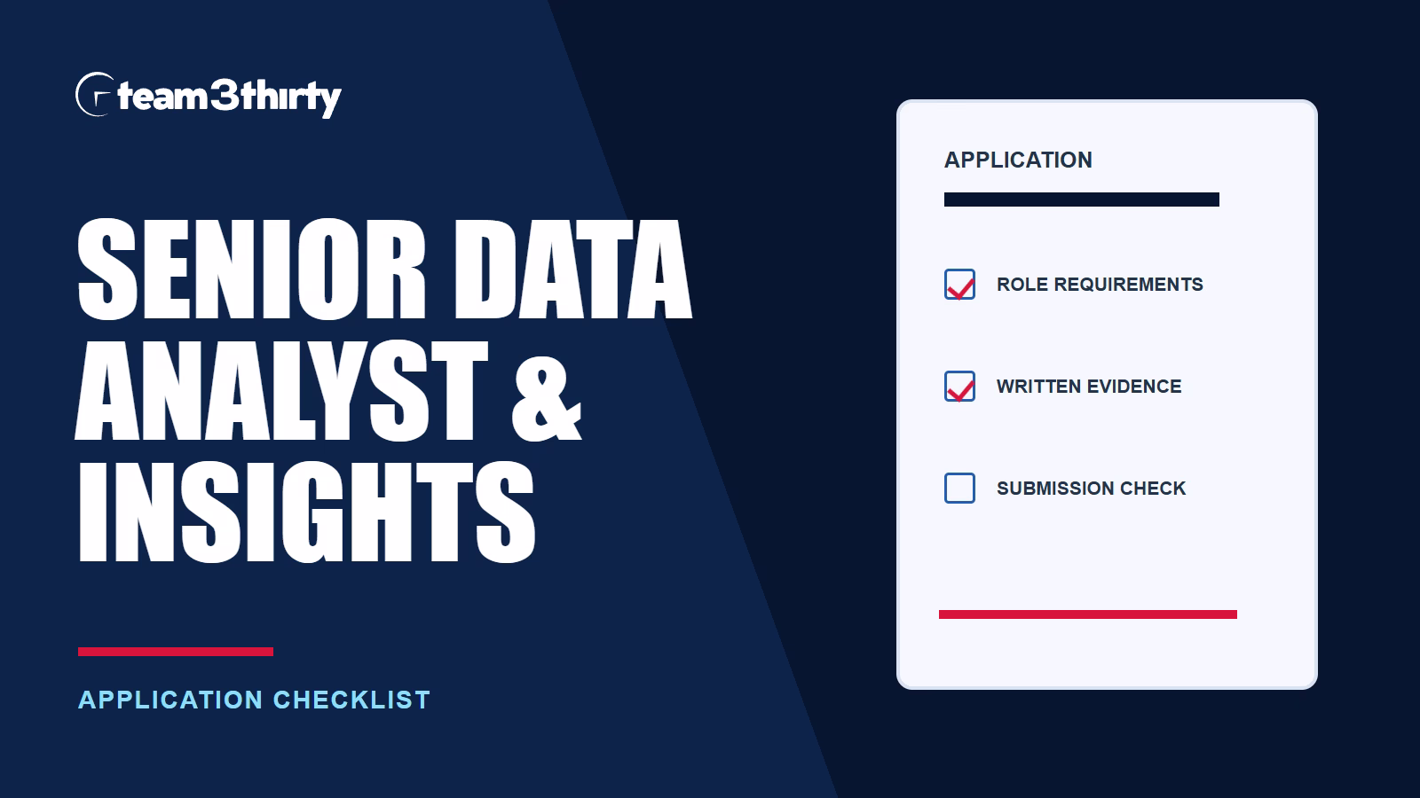 How to apply for Senior Data Analyst and Insights