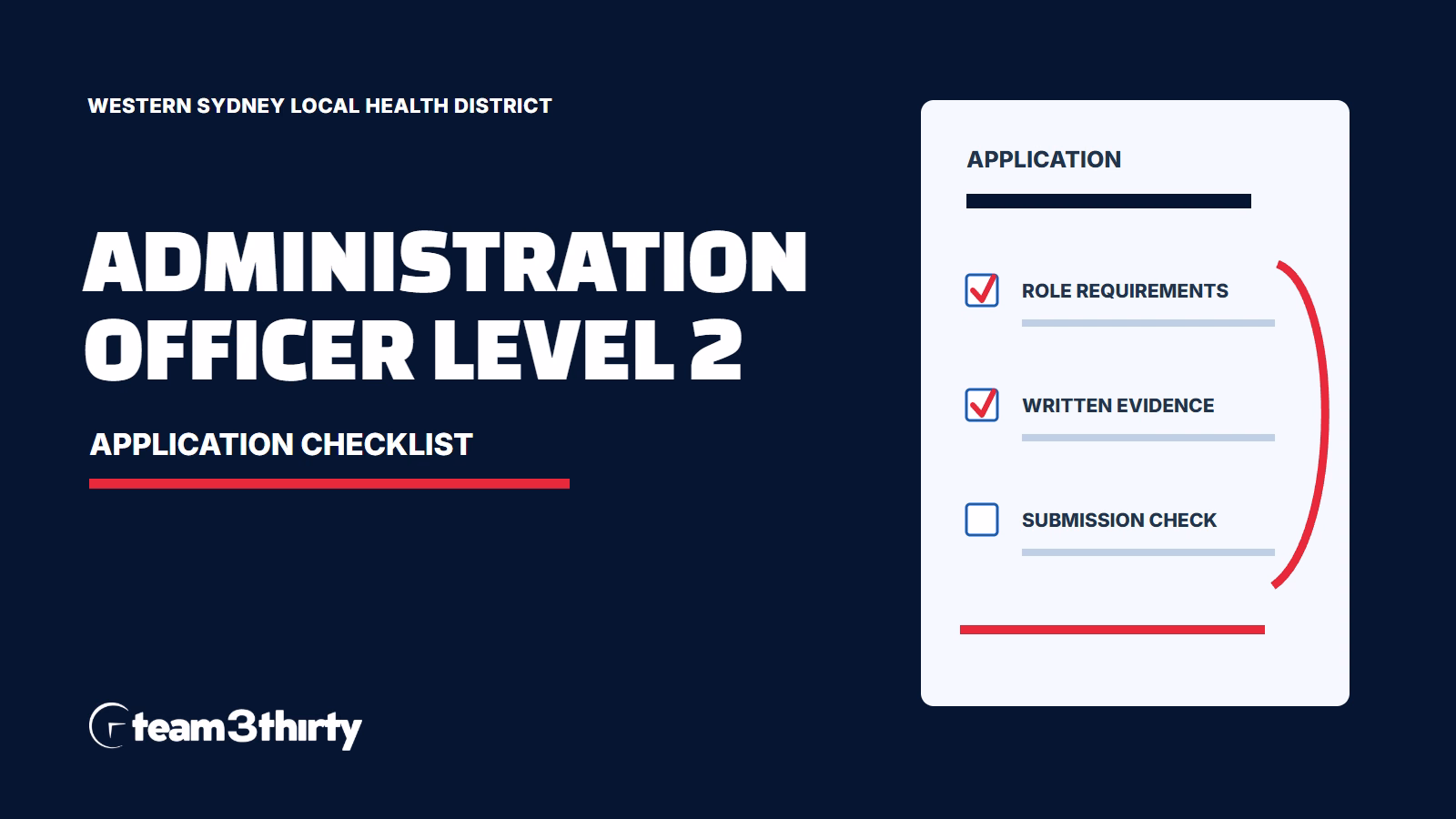 Administration Officer Level 2 - Ward Clerk application checklist - Western Sydney Local Health District