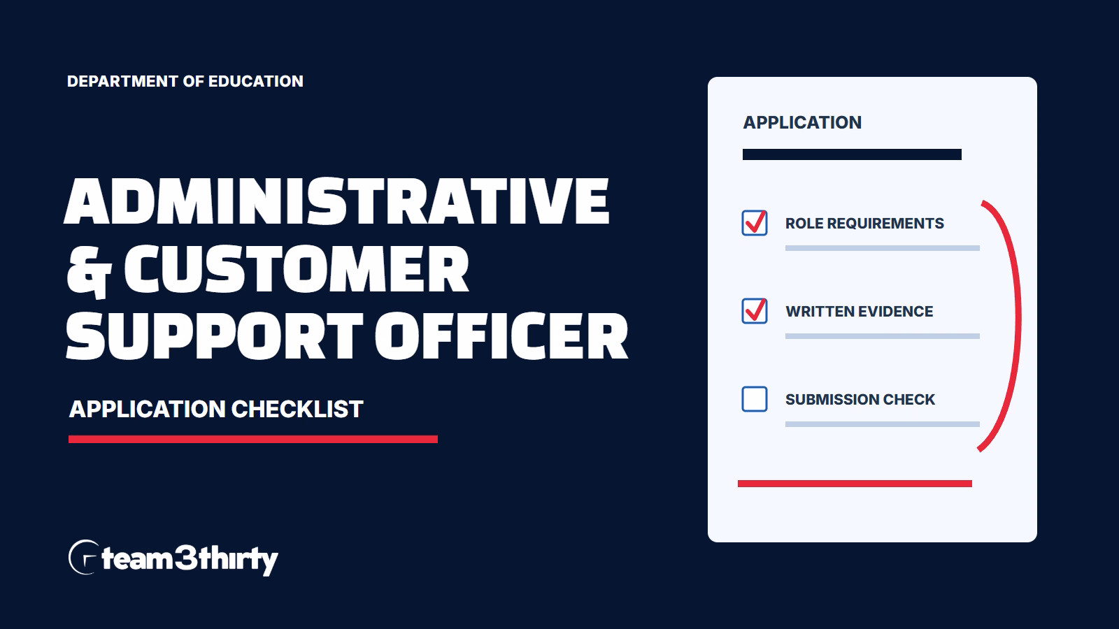 Administrative & Customer Support Officer application checklist - Department of Education