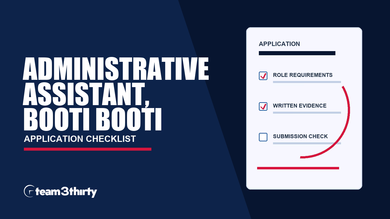 Administrative Assistant at Booti Booti application checklist: part-time support and a two-page letter