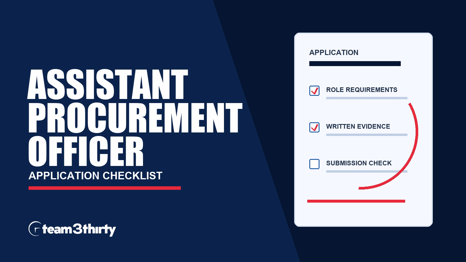 Assistant Procurement Officer application checklist: sourcing support and records