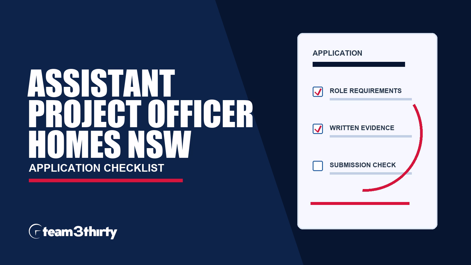 Assistant Project Officer application checklist: Homes NSW project support and document limits