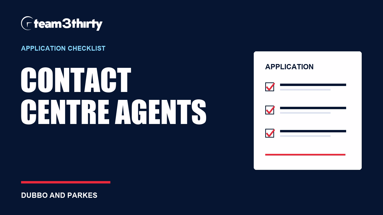 Contact Centre Agents in Dubbo or Parkes: prepare your application evidence