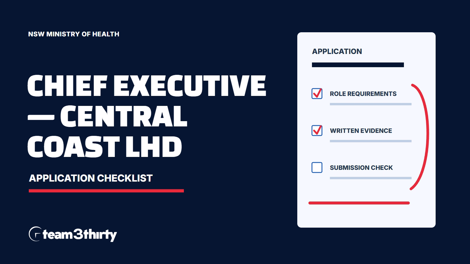 How to apply for Chief Executive – Central Coast Local Health District