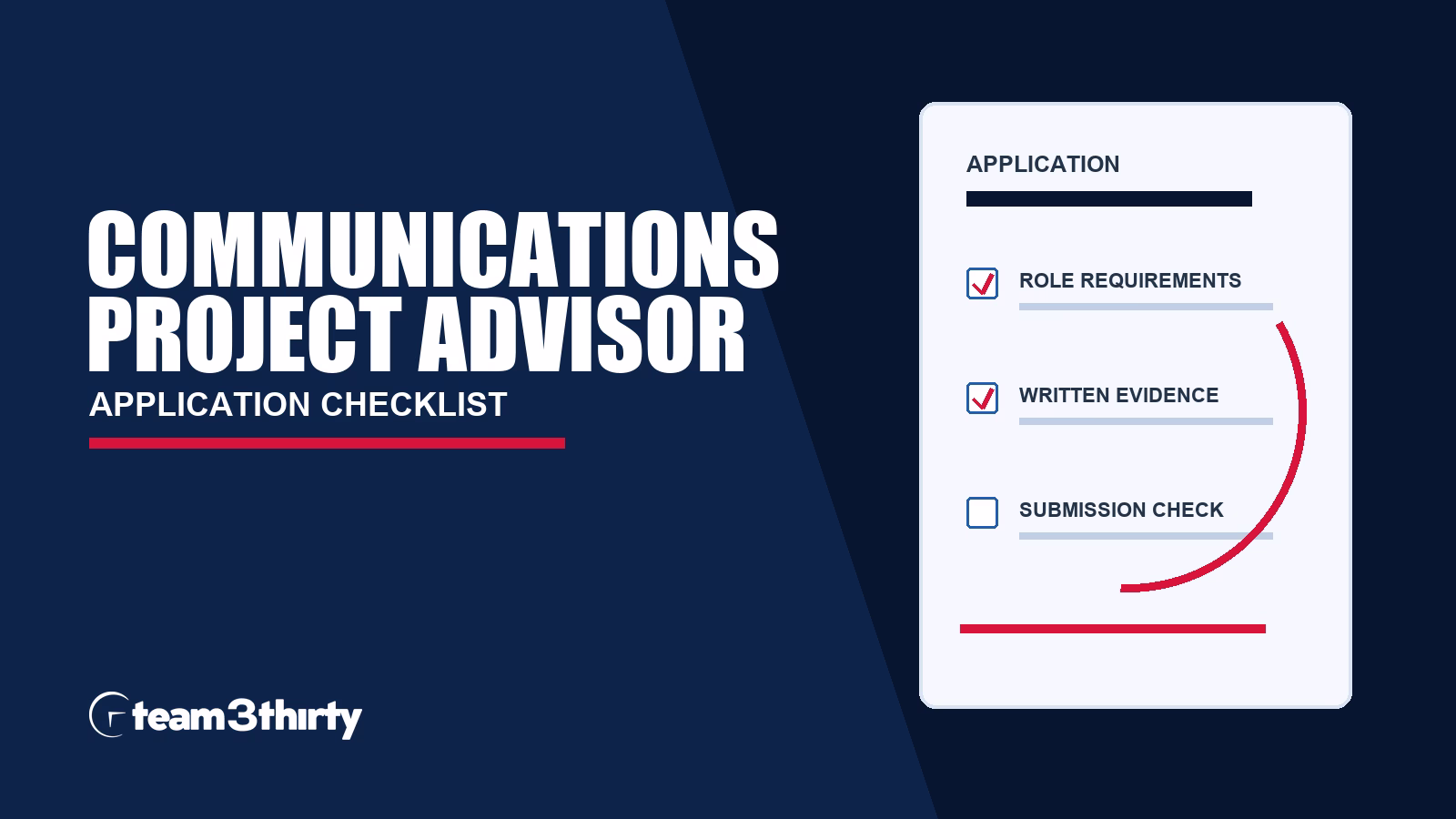 Communications Project Advisor (Executive Support) application checklist: coordination and reporting