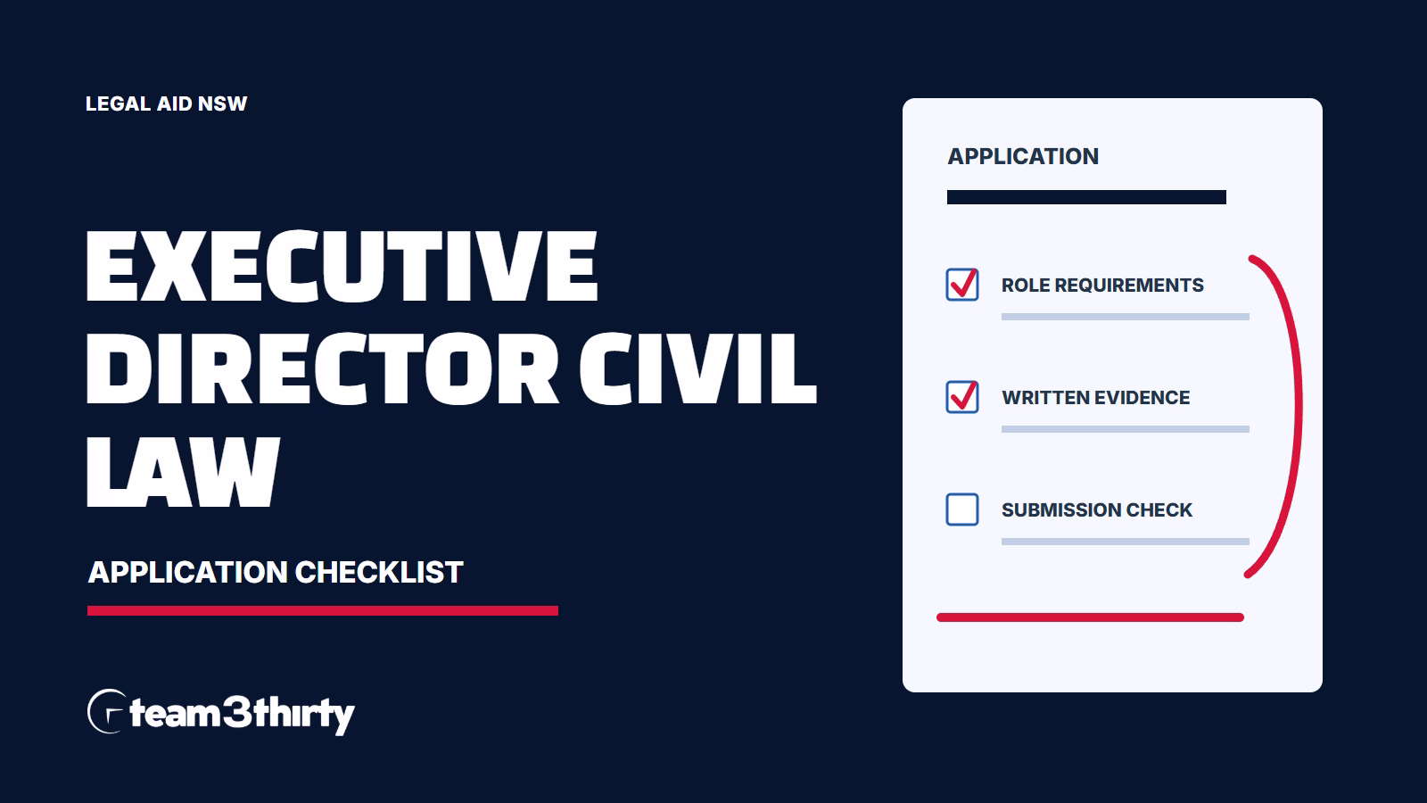 How to apply for Executive Director – Civil Law Division