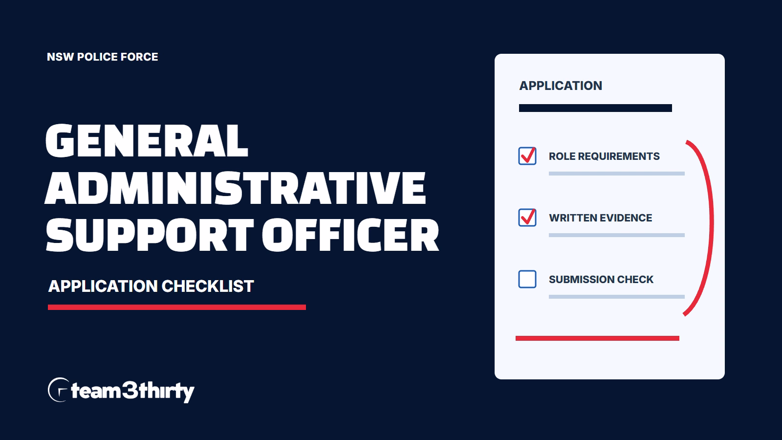 General Administrative Support Officer application checklist - NSW Police Force