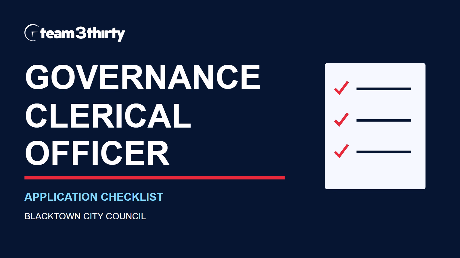 Governance Clerical Officer application checklist: prepare your three written answers