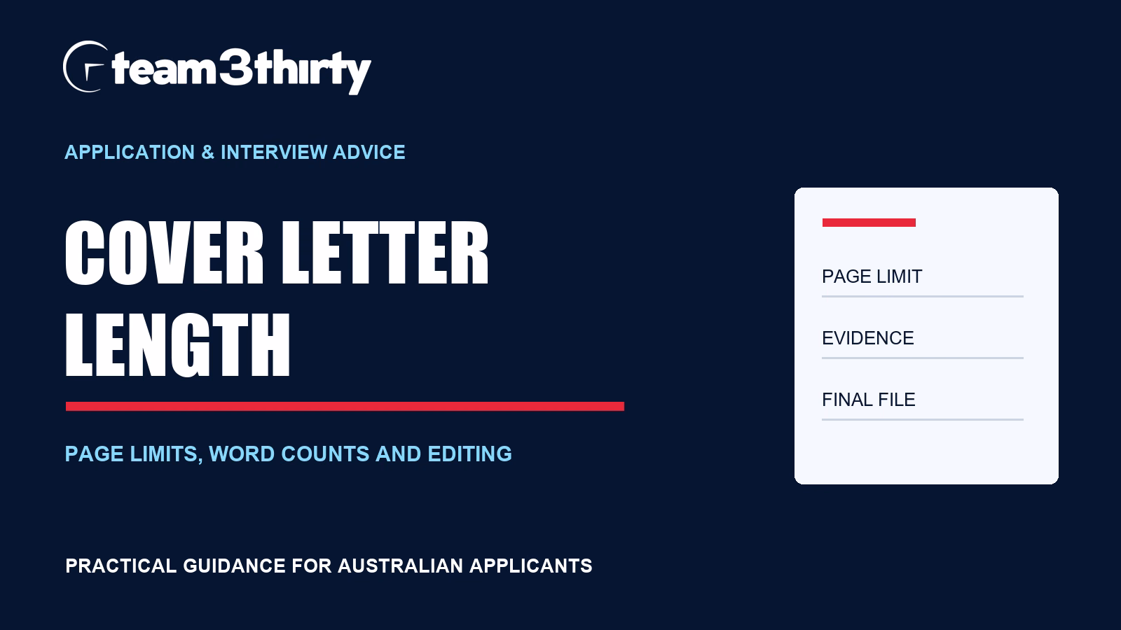 How Long Should a Cover Letter Be in Australia?