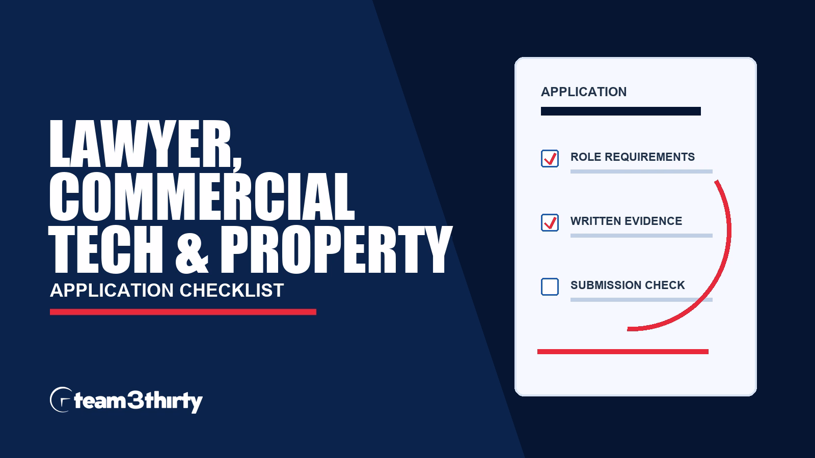 Lawyer, Commercial Tech and Property application checklist: technology contracts