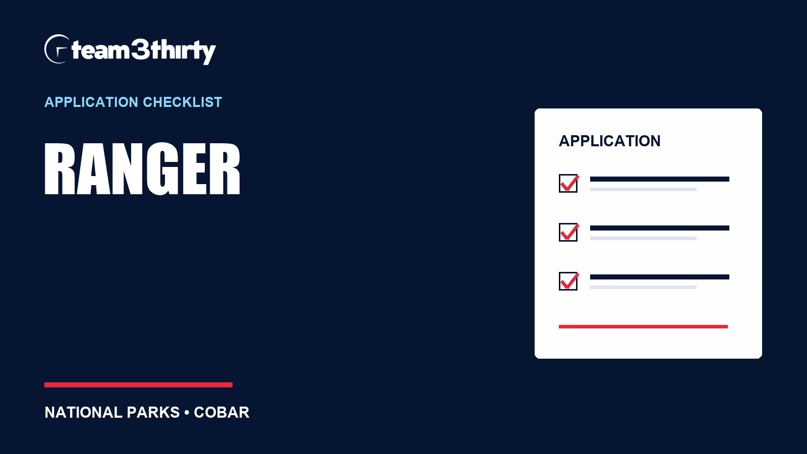 Ranger application checklist: practical conservation and community evidence for Cobar