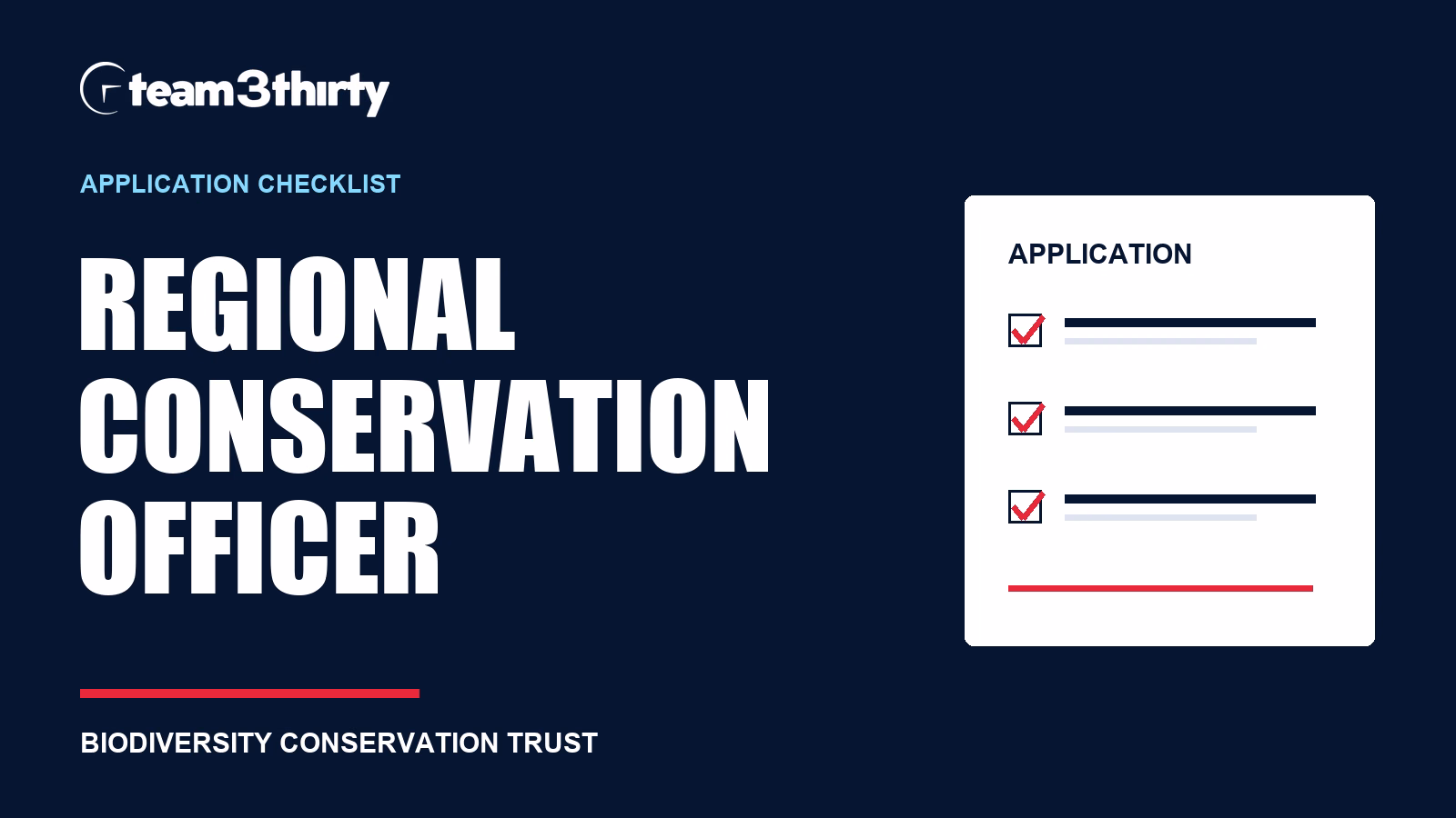 Regional Conservation Officer application checklist: landholder advice and ecological evidence
