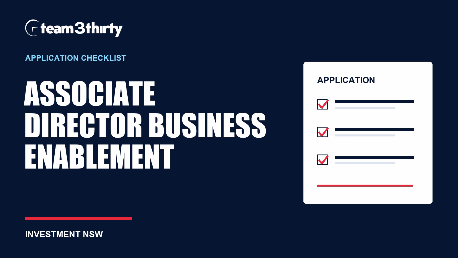 Associate Director, Business Enablement application checklist: prove practical transformation