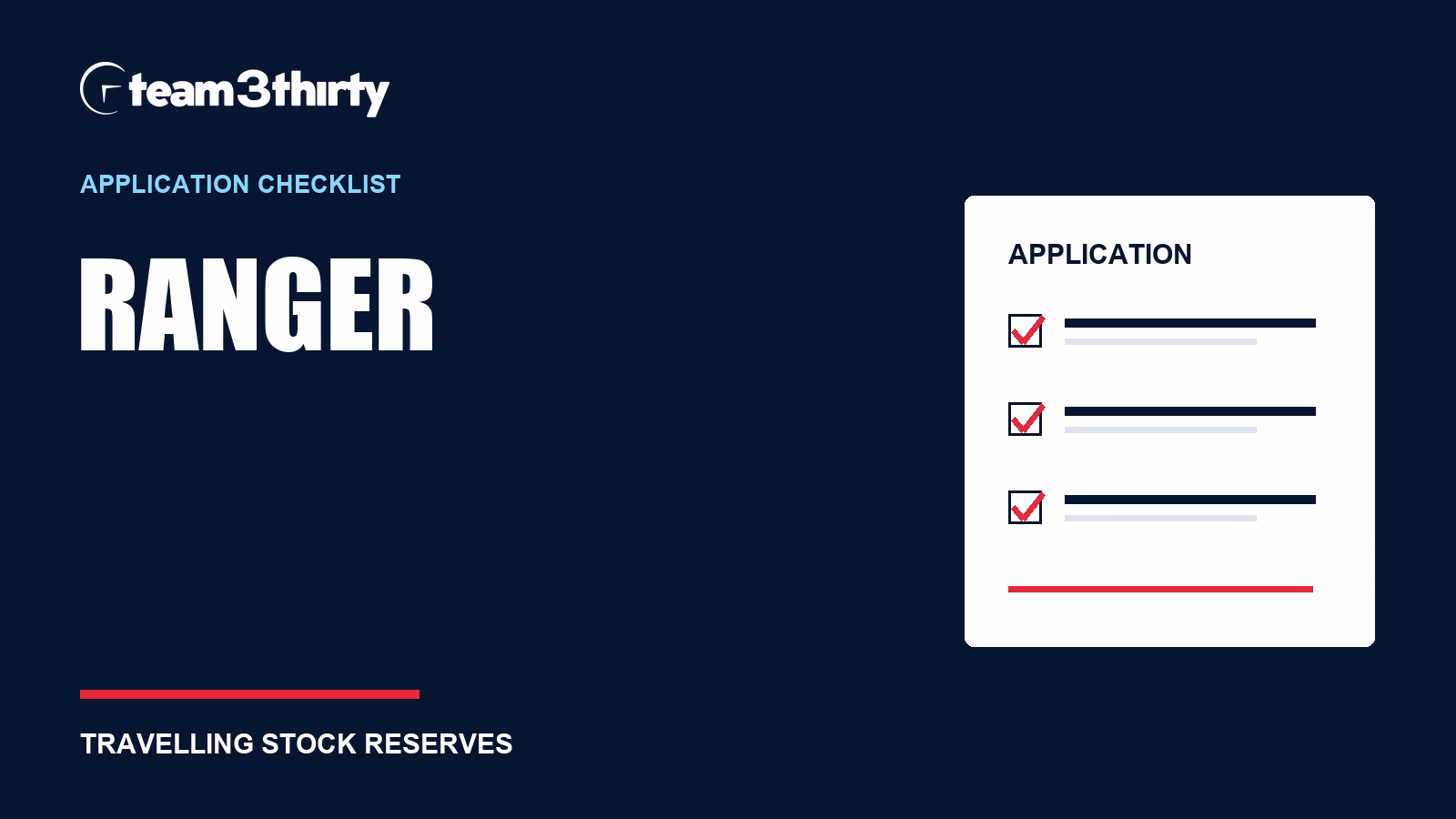 Ranger Travelling Stock Reserves application checklist: show your practical land-management experience