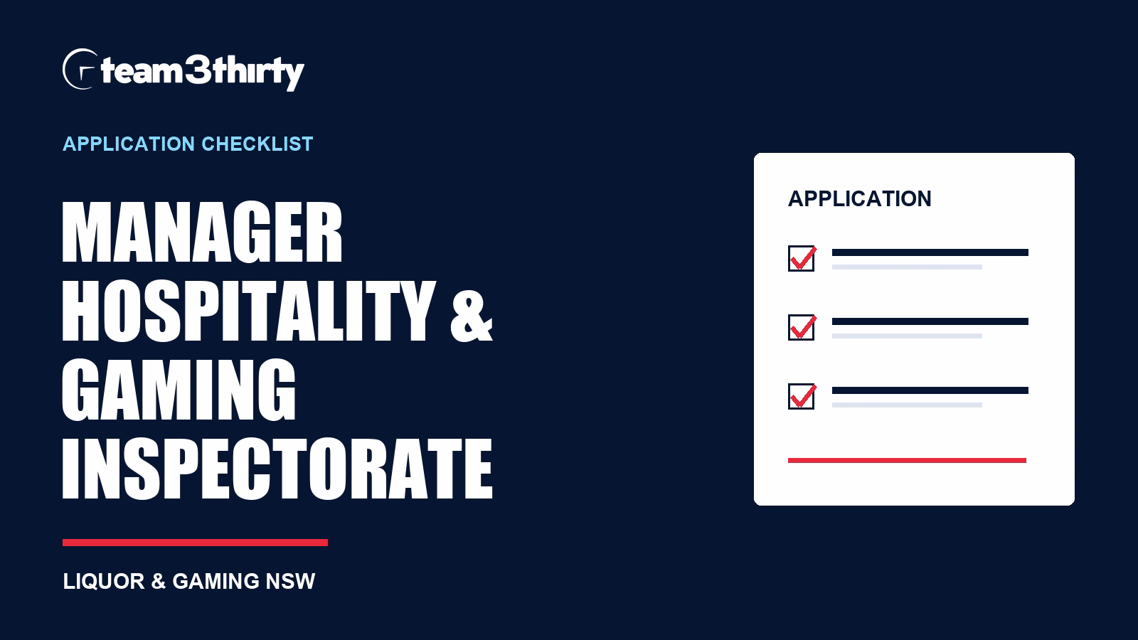 Manager, Hospitality and Gaming Inspectorate application checklist: build a focused five-page resume