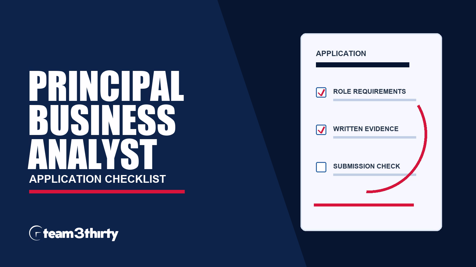 Principal Business Analyst application checklist: CV limits and service-design evidence