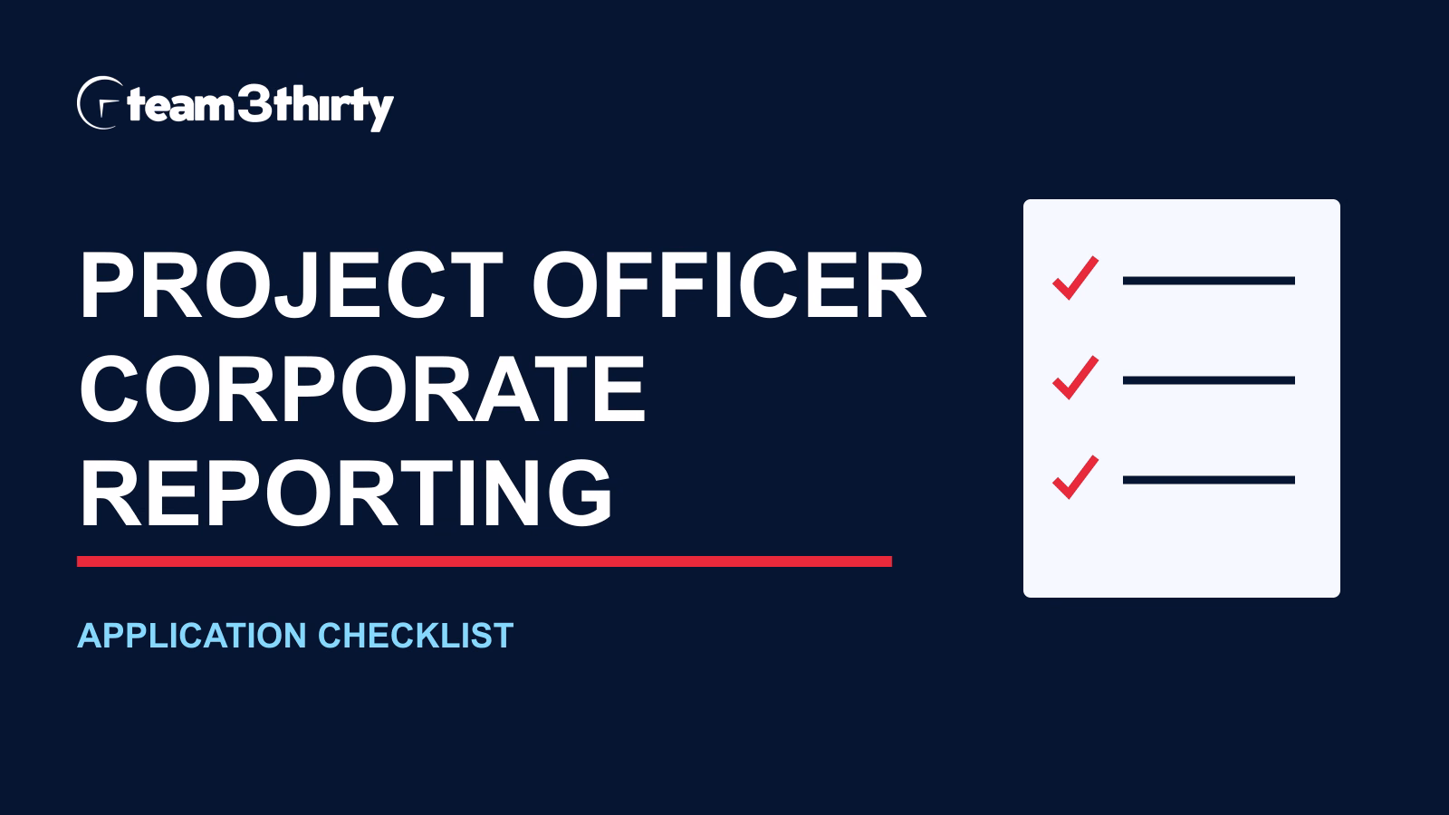 Project Officer Corporate Reporting application checklist: building a clear cover letter