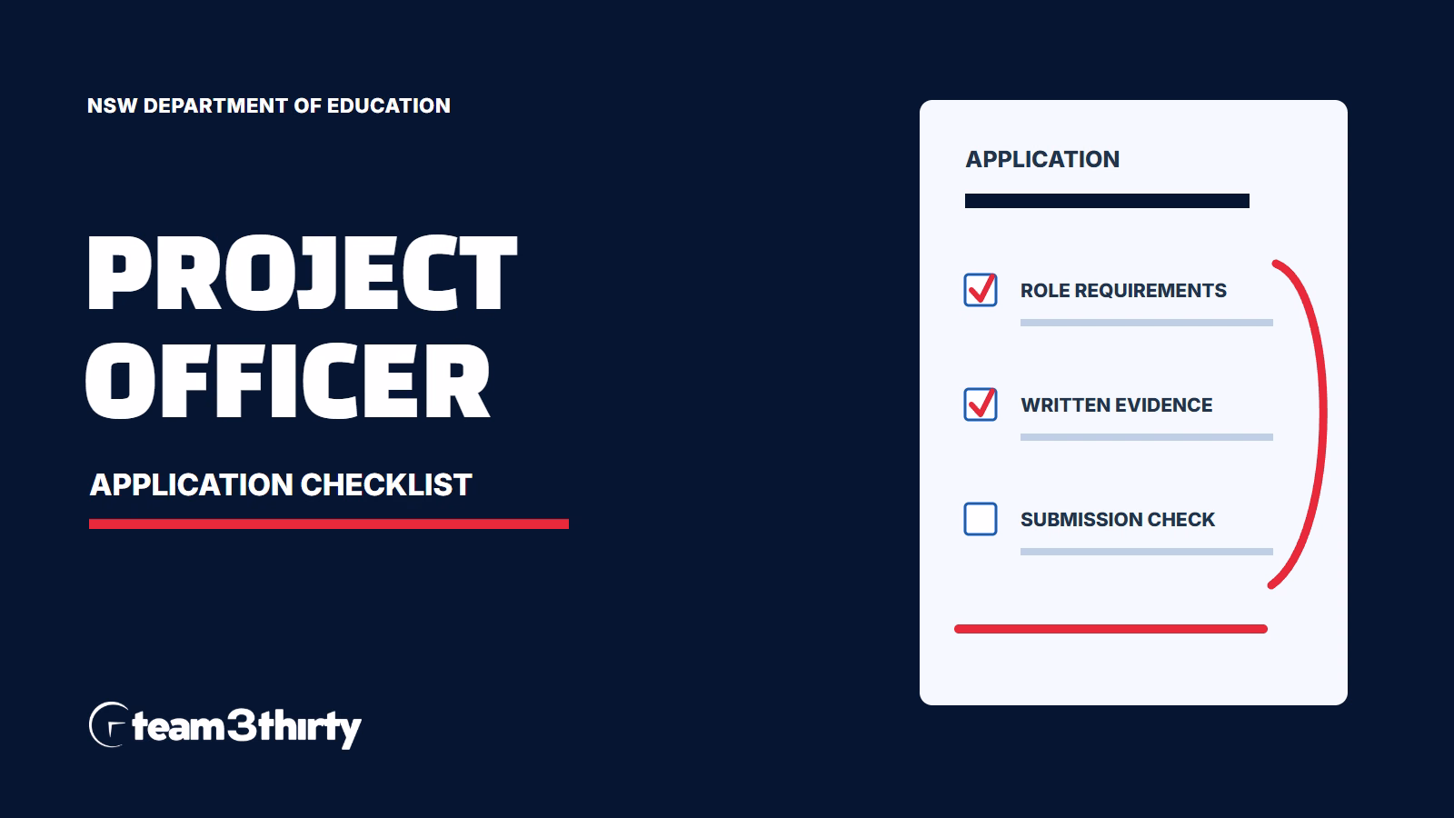 Project Officer application checklist — NSW DEPARTMENT OF EDUCATION