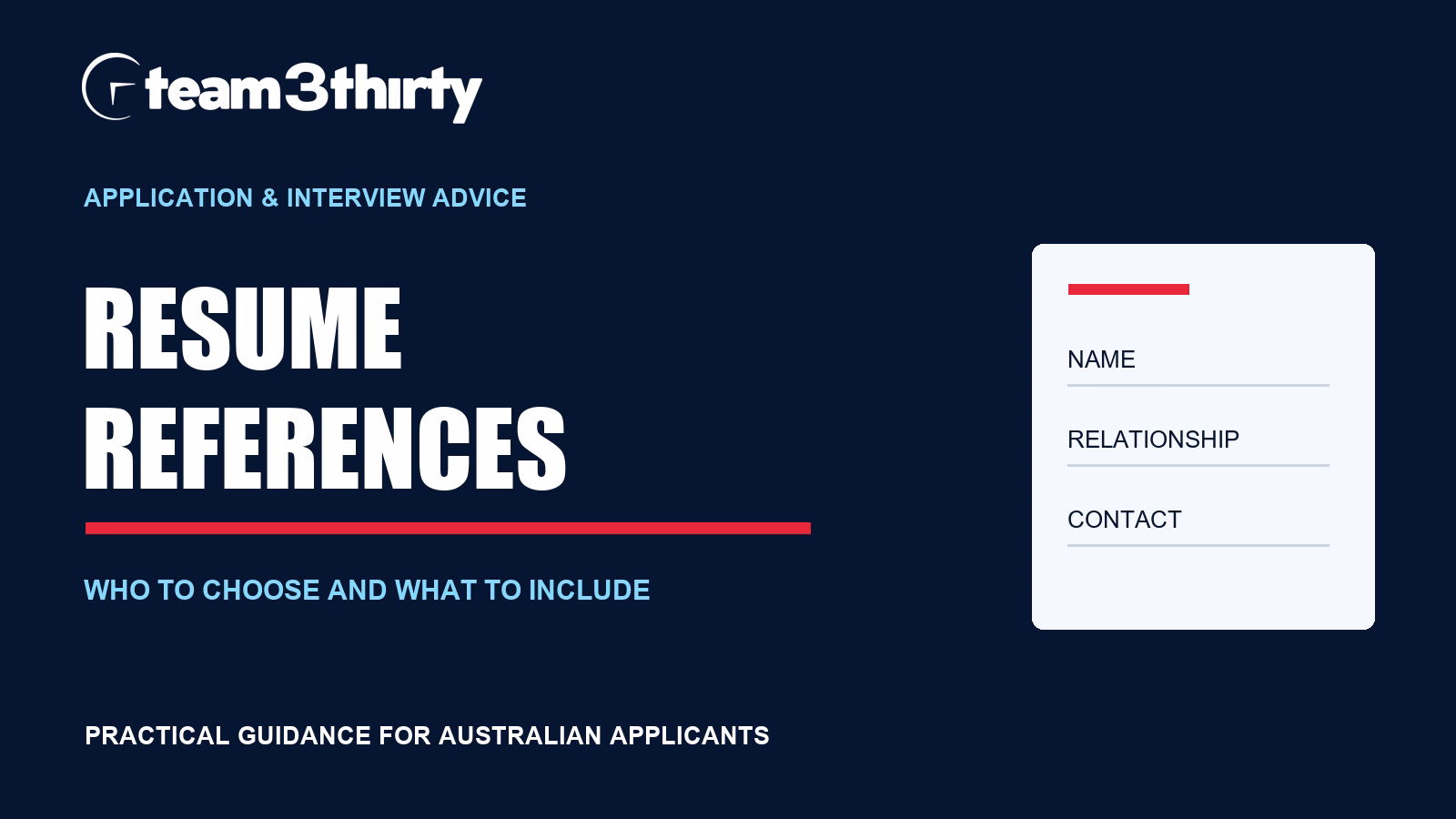Resume References in Australia: Who to Choose and What to Include