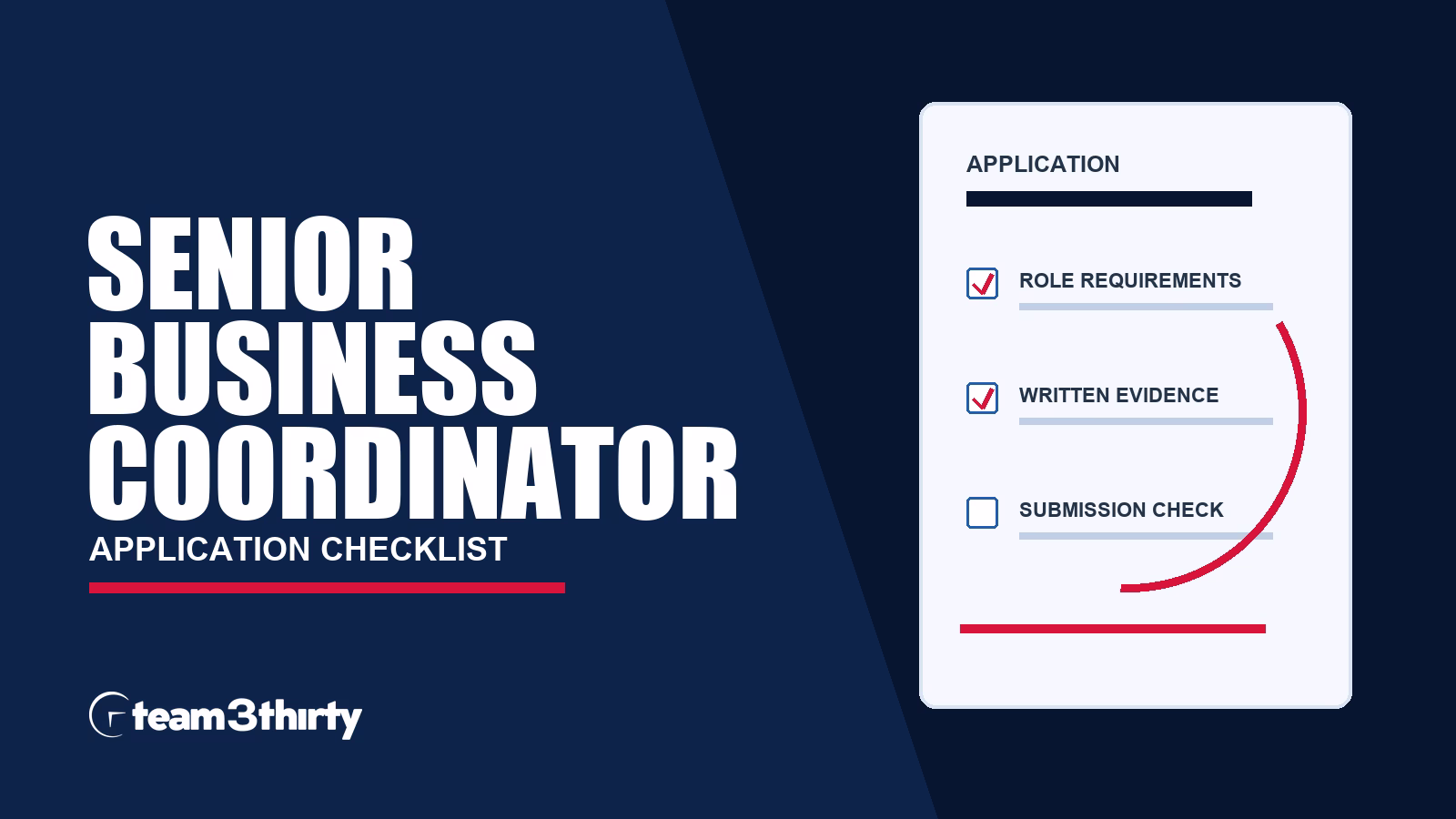 Senior Business Coordinator application checklist: executive support and shared-inbox evidence