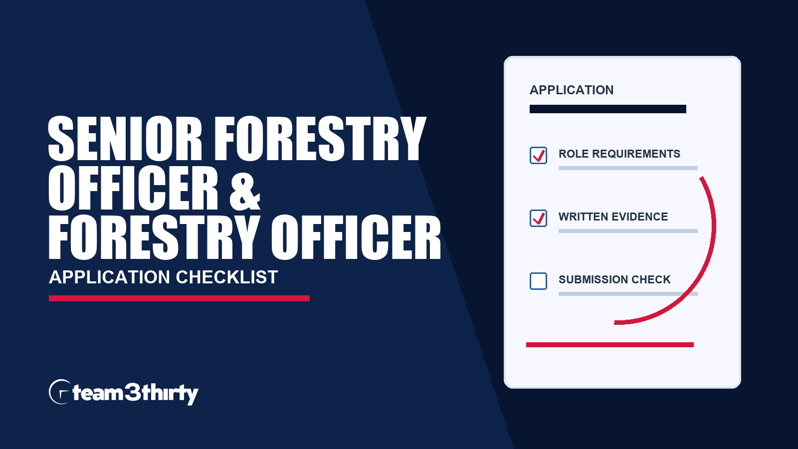 Senior Forestry Officer & Forestry Officer application checklist, Team 3Thirty
