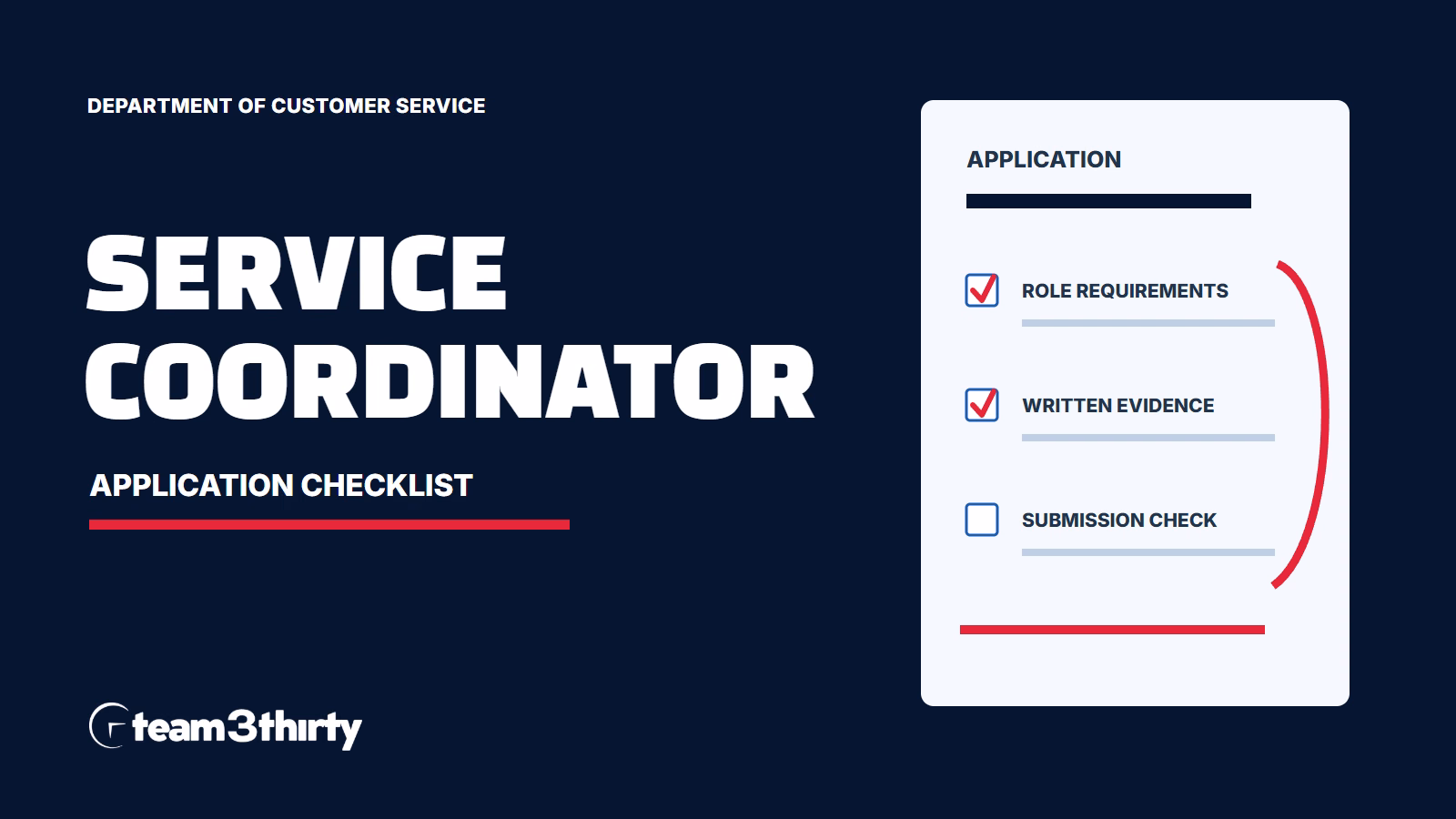 Service Coordinator application checklist - Department of Customer Service
