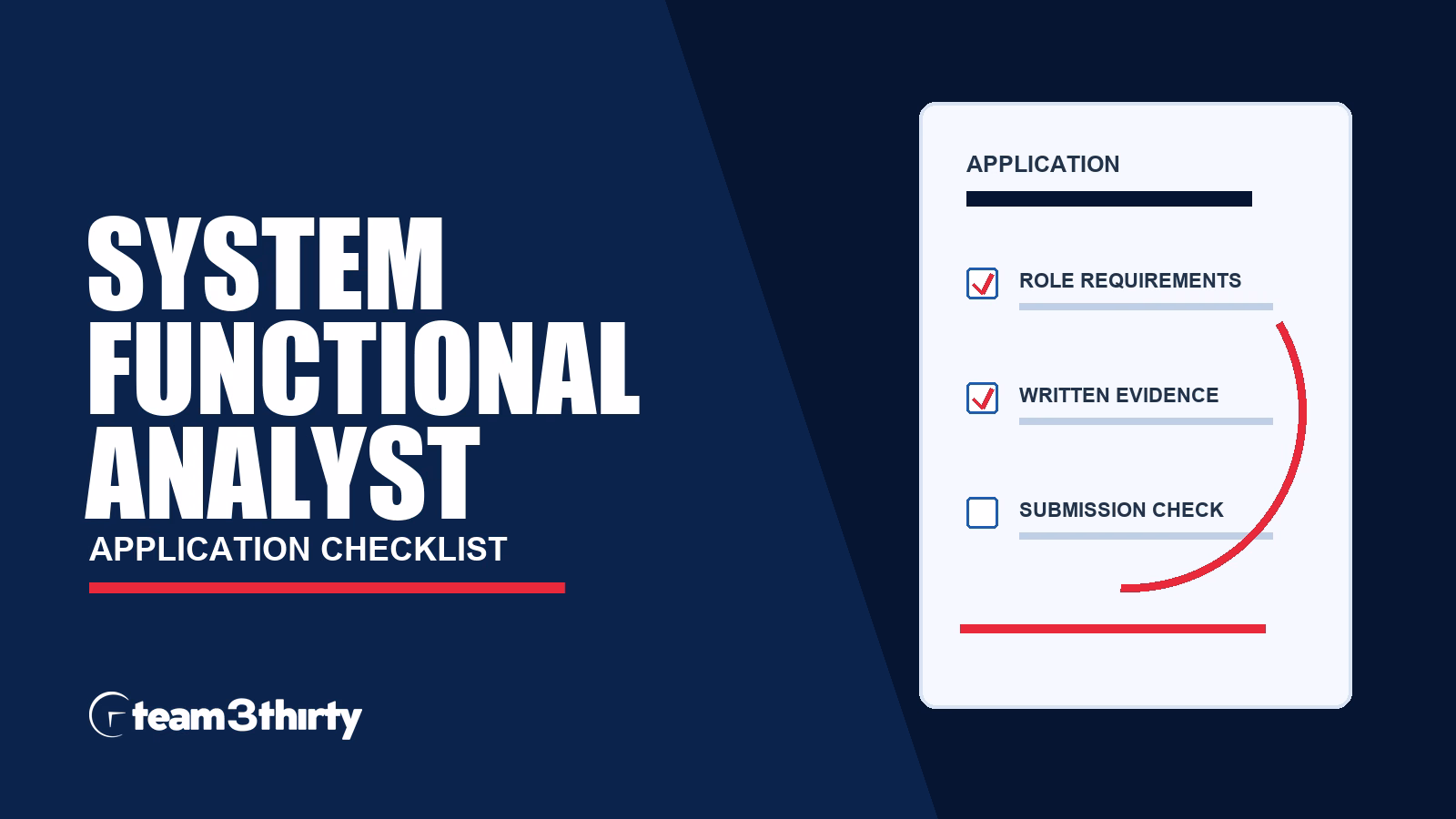 System Functional Analyst - Enterprise application checklist, Team 3Thirty